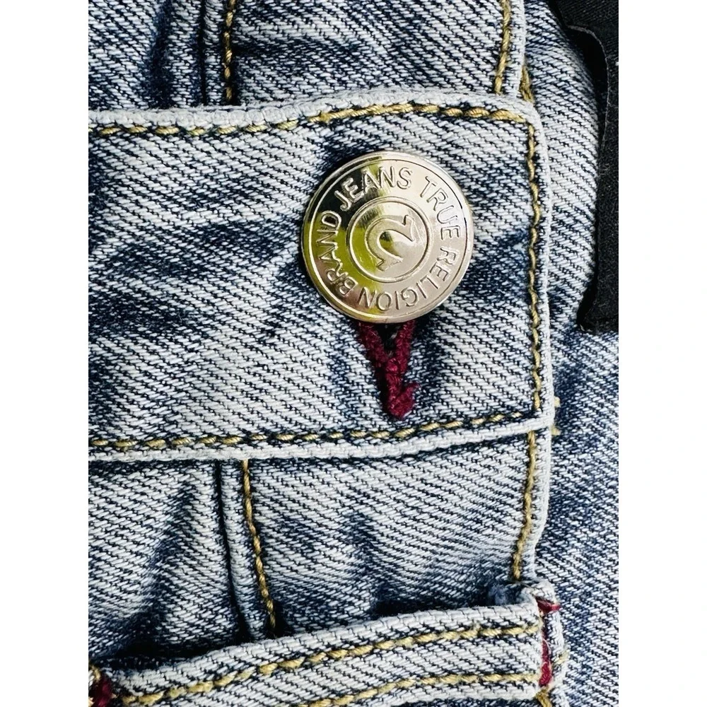 True Religion Rocco Moto Relaxed‎ Skinny Blue Denim Jeans (29x33) Urban Style